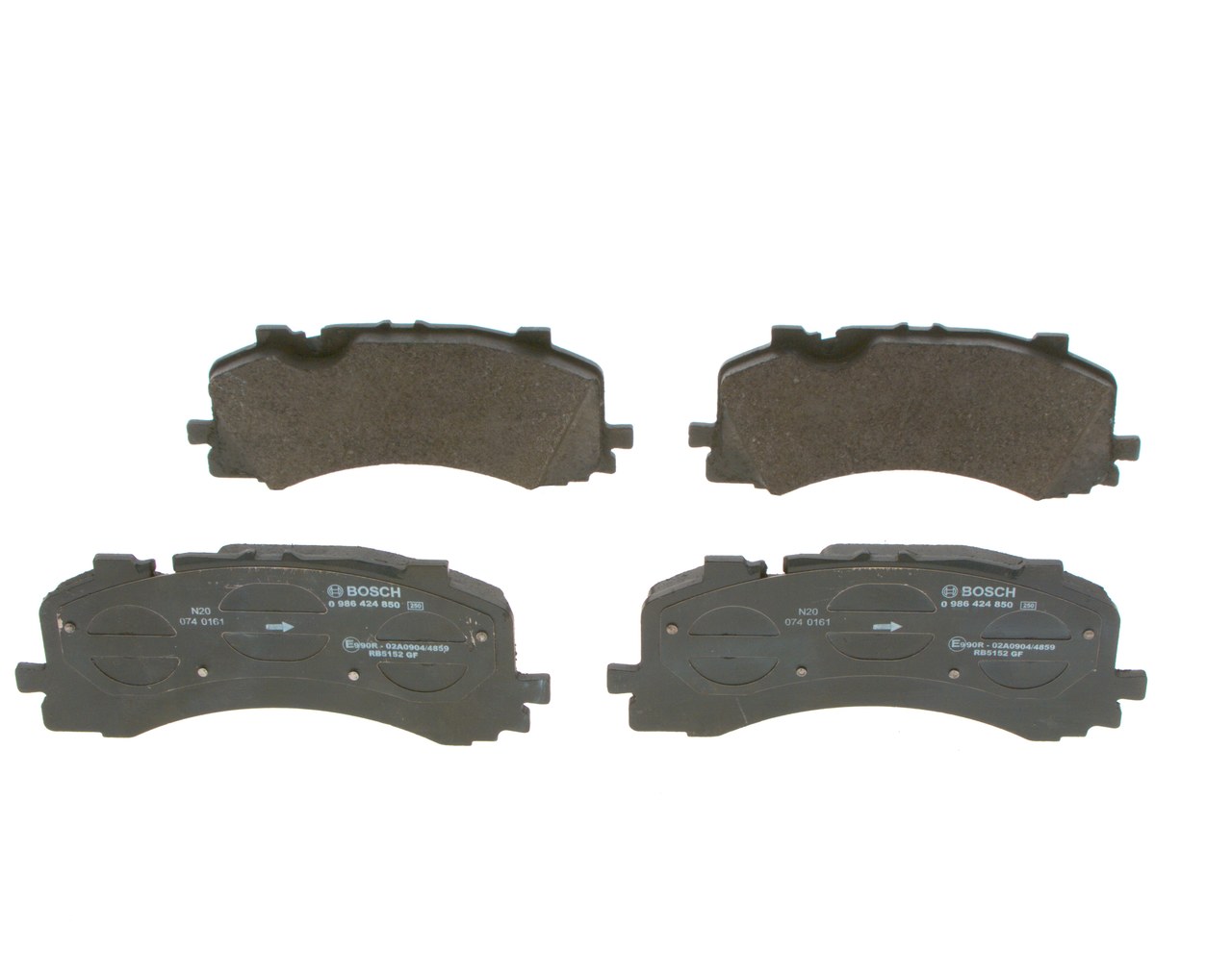 Brake Pad Set, disc brake - 0986424850 BOSCH - 4M0698151AL, 4M0698151BB, 4M0698151E