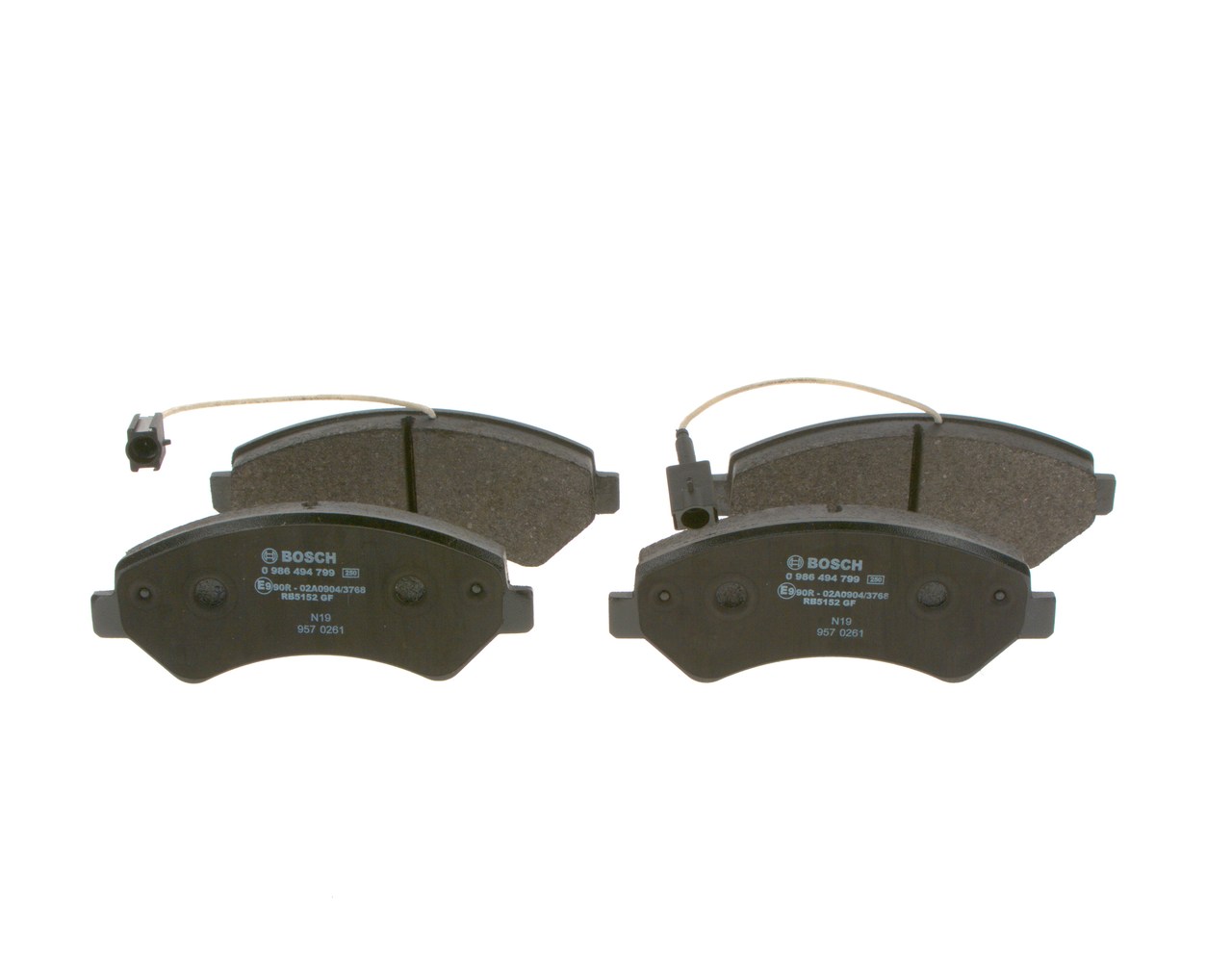 Brake Pad Set, disc brake - 0986494799 BOSCH - 1612433680, 1612433780, K1612433780