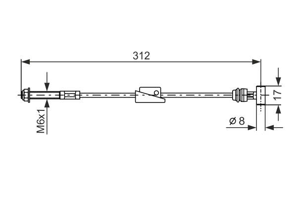 Cable Pull, parking brake - 1987477517 BOSCH - 1S512853AA, D350-44-150, 1E00-44-150
