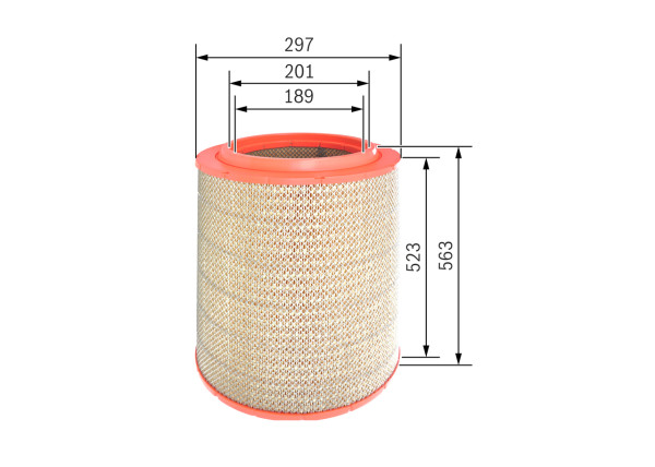 F026400552, Vzduchový filtr, Filtr vzduch., BOSCH, 05006151, 42553413, 99707014549, A0040943704, 0040943704, 5006150, 5006151, 27A2100, C301530, E1666L, FA3593, R942, 27.A21.00, AF4185