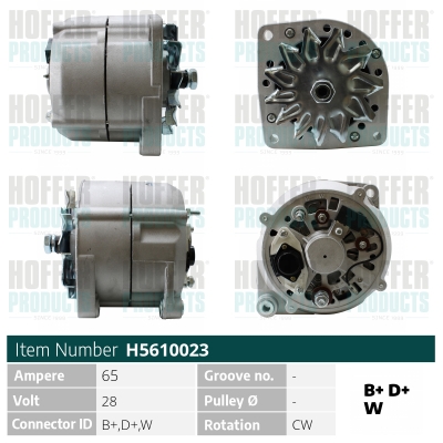 Lichtmaschine - HOFH5610023 HOFFER - 1336136, 1516423R, 1394969 | K ...