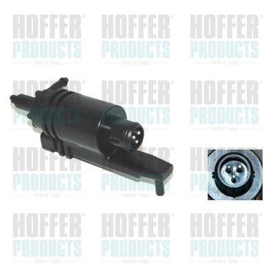 Washer Fluid Pump, window cleaning - HOF7500170 HOFFER - 4A0955651A, 4A0955651B, 107282
