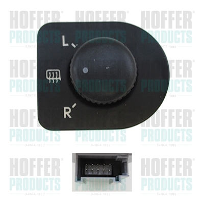 Switch, exterior rearview mirror adjustment - HOFH206027 HOFFER - 1J1959565C, 1J1959565D, 1J1959565F