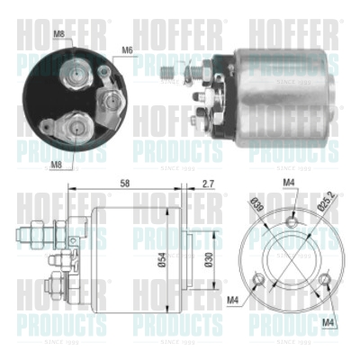 Solenoid Switch, starter - HOF46008 HOFFER - 01202173*, 01202172*, 01202137*