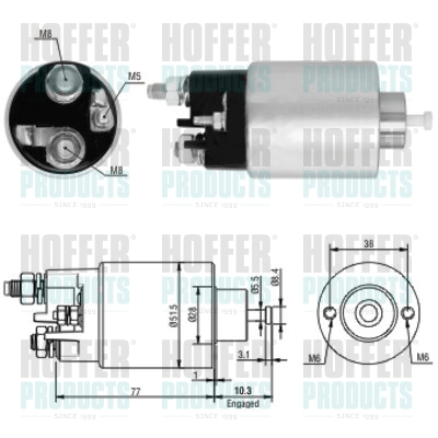 Solenoid Switch, starter - HOF46014 HOFFER - 5802V7*, 5802W1, 5802W1*