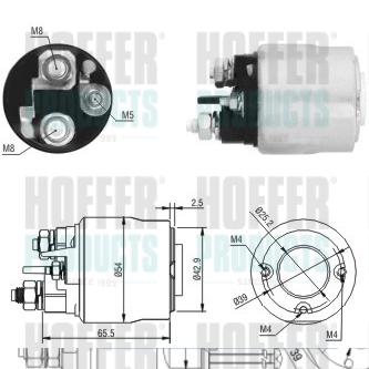 Solenoid Switch, starter - HOF46017 HOFFER - 5802M9, 9648644680*, 9618725080*