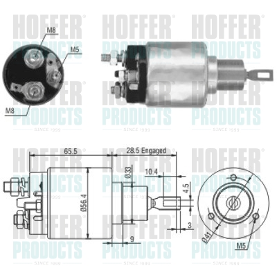 Solenoid Switch, starter - HOF46019 HOFFER - 96035034*, 96102058*, 96092384*