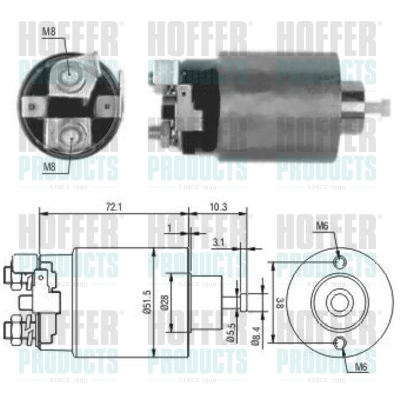 Solenoid Switch, starter - HOF46025 HOFFER - 23343-M8210, M3T27781*, N326-18-X10
