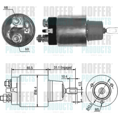Solenoid Switch, starter - HOF46066 HOFFER - BF6T11390A, NAD500210, STC3715