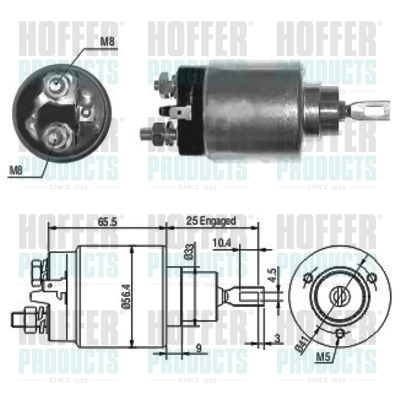 Solenoid Switch, starter - HOF46074 HOFFER - 31100-83011*, 5802CC, 5802E8