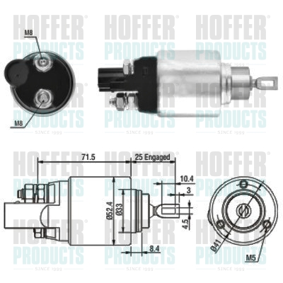 Solenoid Switch, starter - HOF46132 HOFFER - 02E911287A, 02E911287D, 0AH911287