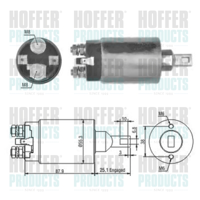 Solenoid Switch, starter - HOF46143 HOFFER - OK60A18400*, OK60118400*, 46143