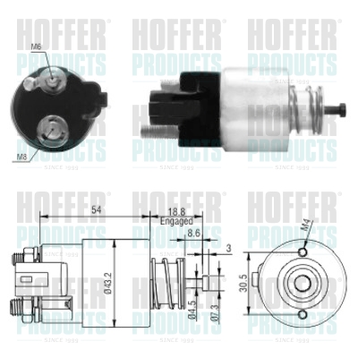 Solenoid Switch, starter - HOF46155 HOFFER - 36100-2B100*, 36120-2B100, 1195239*
