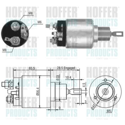 Solenoid Switch, starter - HOF46164 HOFFER - 01202137*, 96469963*, R1040008*