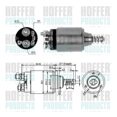 Solenoid Switch, starter - HOF46186 HOFFER - 111550, 2985006, 0001368001*