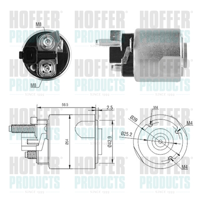 HOF46224, Solenoid Switch, starter, HOFFER, 36100-4A020*, 36100-4A025*, 46224, 471480255, 6646224