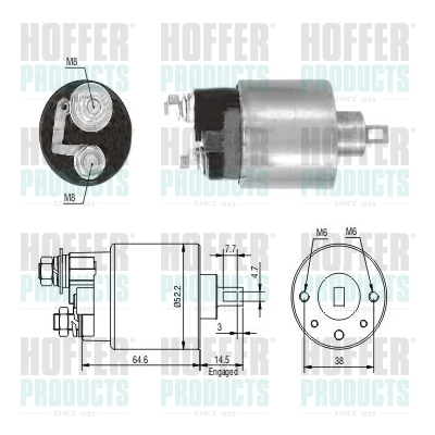 Solenoid Switch, starter - HOF46235 HOFFER - S114-411*, S114-412*, S114-614*