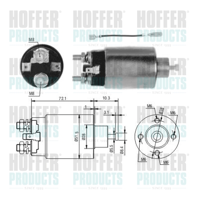 Solenoid Switch, starter - HOF46282 HOFFER - E356-18-X10, MO02T40081*, MO01T73383*