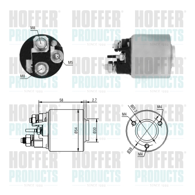 Solenoid Switch, starter - HOF46288 HOFFER - 135390, 227231, 46288