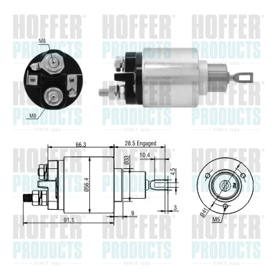 Solenoid Switch, starter - HOF46303 HOFFER - 053911287A, 0001107017*, 233480