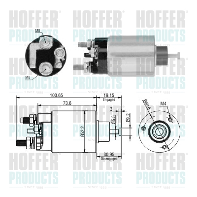 Solenoid Switch, starter - HOF46307 HOFFER - 227654, 46307, 471480241