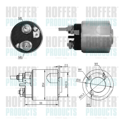 Solenoid Switch, starter - HOF46310 HOFFER - 133128, 227914, 46310