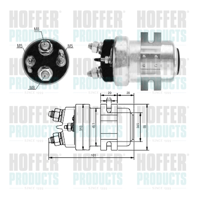 HOF46320, Solenoid Switch, starter, HOFFER, 227040, 46320, 471480257, 6646320