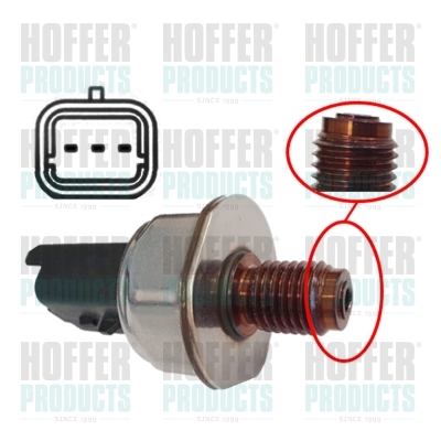 Sensor, fuel pressure - HOF8029224 HOFFER - 1447995, 1606643580, 9654592680