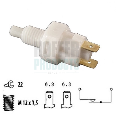 HOF3500003, Stop Light Switch, HOFFER, 01240590, 1240590, 8577702, 090059582, 8577736, 90059582, 001-10-21203, 02822, 0911028, 17827, 202175, 24200, 330034, 3500003, 35003, 411630003, 5.140016, 51700, 51799, 70485069, 7.1004, 71004, BS4521, CSN77S19AS, EV1044, L7326100, SMB430, V40730019