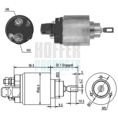 HOF46004, Elektromagnetický spínač, startér, Elektromagnetický spínač, HOFFER, 020911023B, 020911023D, 020911023DX, 020911023F, 020911023FX, 020911023J, 020911023L, 020911023M, 020911023MX, 020911023N, 020911023P, 020911023PX, 020911023R, 020911023RX, 020911024A, 020911024B, 020911024C, 02A911023B, 02A911023BX, 02A911023J, 02A911023JX, 02A911023L, 02A911023LV, 02A911023LX, 02A911023R, 02A911023RX, 02A911024, 02A911024B, 02A911024BX, 02A911024D