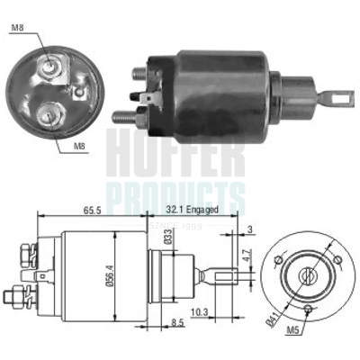 HOF46067, Elektromagnetický spínač, startér, Elektromagnetický spínač, HOFFER, NAD100390, STC1245, 0001218152, 114318, 227875, 46067, 471480067, 976, E3694, 0331303165, 135526, 6646067, ZM976