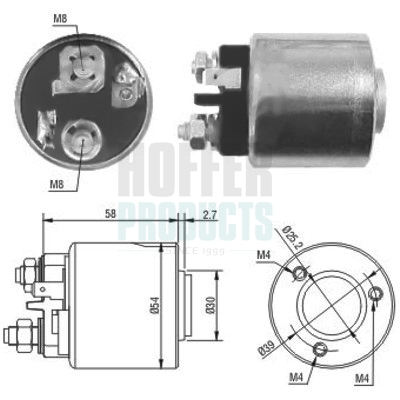 HOF46083, Solenoid Switch, starter, HOFFER, 7700796488, 7700853827, 7700854955, 7700865719, 7700865985, 7700871057, 7701351390, 7701351772, 7701352049, 7701853827, 7700100647, 7700870951, 1491, 227056, 231718, 432622, 46083, 471480083, E7457, 432631, 6646083, ZM1491, 432638, 432670, 594208, D6RA133, D6RA141, D6RA33, D6RA41, D6RA45
