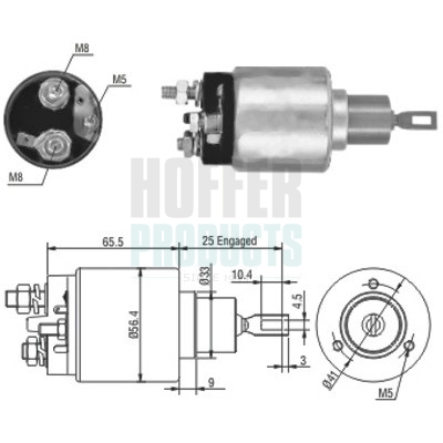 HOF46103, Magnetschalter, Starter, HOFFER, 00005802V7, 0096251686, 5802V7, 9615519880, 96251686, 227287, 3973, 46103, 471480103, E9041, F000AL0103, 227384, 6646103, F000AL0104, ZM3973, F000SH0112, F000SH0116, ZM492, F000SH0148, ZM5993, F000SH0149