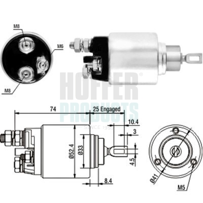 HOF46129, Solenoid Switch, starter, HOFFER, 3122055L00000, 46430784, 46451895, 46473784, 46478945, 46823543, 51782321, 51832949, 51832954, 55192482, 55195211, 55832949, 60814911, 60817002, 77362580, 77365064, 9949608, 0001115025, 1381, 227034, 234903, 46129, 471480129, E9017, 2339305017, 235282, 6646129, ZM1381, 2339305048, 2339305100