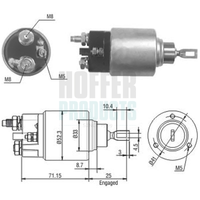 HOF46153, Solenoid Switch, starter, HOFFER, 00005802C0, 9603503580, 00005802C1, 9603503680, 00005802C4, 9613015780, 00005802CJ, 9613022580, 00005802CQ, 96130225800, 00005802E5, 96130578, 00005802ET, 9615519880, 00005802F0, 9624291380, 00005802F2, 9625382680, 00005802F5, 9625382780, 00005802F9, 9629473280, 00005802H4, 9947830, 00005802H7, 9949390, 00005802H9, 00005802J4, 00005802M4, 00005802Q5