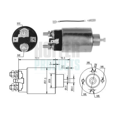 HOF46282, Elektromagnetický spínač, startér, Elektromagnetický spínač, HOFFER, E356-18-X10, M000T70381, M001T70481, M001T70482, M001T70483, M001T70485, M001T73381, M001T73381ZC, M001T73383, M001T73383ZC, M002T40081, M002T49881, M003T32591, M003T32592, M003T32593, M003T41081, M003T41083, M003T41282, M003T42781, M003T43381, M0T70381, M1T70481, M1T70482, M1T70483, M1T73381, M1T73381ZC, M1T73383, M1T73383ZC, M2T40081, M2T49881