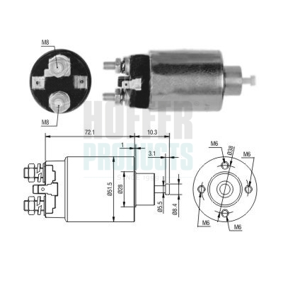 HOF46297, Elektromagnetický spínač, startér, Elektromagnetický spínač, HOFFER, E356-18-X10, M000T70381, M000T92581, M001T70481, M001T70482, M001T70483, M001T70485, M001T73381, M001T73381ZC, M001T73383, M001T73383ZC, M002T40081, M002T49881, M003T32591, M003T32592, M003T32593, M003T41081, M003T41083, M003T41282, M003T42781, M003T43381, M0T70381, M0T92581, M1T70481, M1T70482, M1T70483, M1T73381, M1T73381ZC, M1T73383, M1T73383ZC