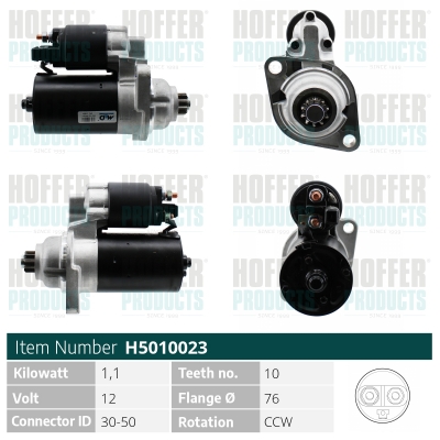 HOFH5010023, Starter, HOFFER, 02A911023L, 02A911023LV, 02A911023LX, 0001121008, 002-40-02624, 03548, 063521210260, 101119, 101589, 11.131.137, 112005, 201033, 20401401BN, 220055A, 2S0008, 300.532.102, 3872, 42018040, 471280168, 5010023, 6010104.0, 72-0210, 830529078, 8EA012527-071, CS1119, CST10104, DRS8040, DSN3112, EZ0375, H5010023