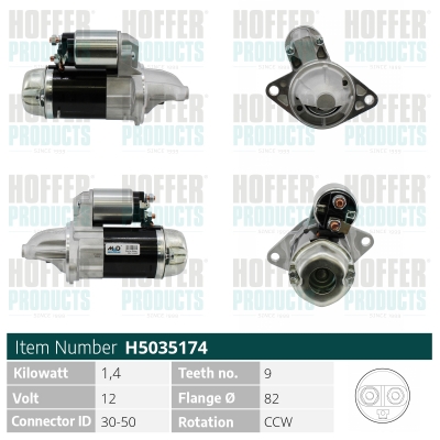 HOFH5035174, Starter, HOFFER, 23300-AA020, 23300-AA300, M001T74081, 23300-AA050, M001T74087, 23300-AA190, M001T75681, 23300-AA210, M001T84481, M001T86481, 23300-AA390, M0T20171, 23300-AA460, M0T20175, 23300-AA573, M0T20176AM, 42991-7300, M1T74081, 42991-7310, M1T74087, 42991-7500, M1T75681, M1T84481, M1T86481, MO01T74081, MO01T74087, MO01T75681, MO01T84481, MO01T86481, MOT20171