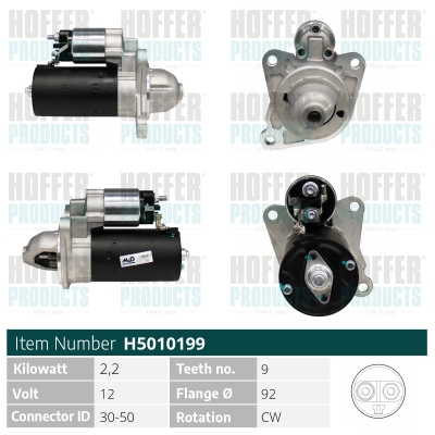 HOFH5010199, Starter, HOFFER, NAD500210, 0001109413, 063721201010, 101201, 112439, 188313, 220883A, 2S0341, 42016210, 436052, 450.501.093.010, 471280625, 5010199, 8212758, 8EA011610-101, 90800, CST10114, EZ0546, H5010199, LRS00728, S0042, S100258, S12-0795, SKSTR-0330340, 0001109414, 220883B, 2S0341R, 450.501.093.011, CST10114AS, F032112439
