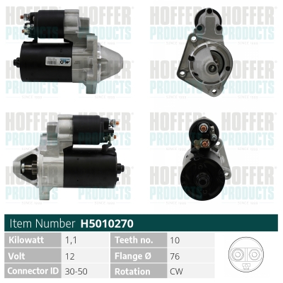 HOFH5010270, Anlasser, Starter, HOFFER, 1149703, 1309581, 1564732, 2S6U-11000-DA, 2S6U-11000-DB, 2S6U-11000-DC, 4S69-11000-AA, 0001107410, 063521075010, 101289, 101587, 114162, 201050, 20401404BN, 220411, 2S0159, 3120, 42020900, 45020900, 471280234, 5010270, 58092, 590.534.103.000, 6010404.0, 830516039, 8EA012527-501, CS1289, CST10404, DSN3002, H5010270