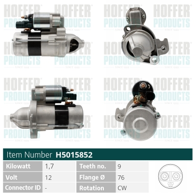 Startér - HOFH5015852 HOFFER - 077911023C, 077911023CX, 077911023D