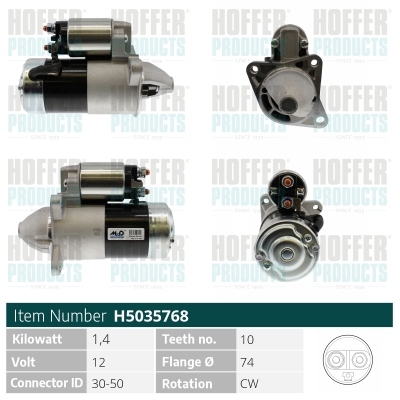 HOFH5035768, Startér, Startér, HOFFER, 0K95618400B, 95NX-11000-AA, F27118400A, M000T82381, 96NX-18400-CA, F2D418400, M001T71281, OK95618400B, F2D418400A, F32Z-11002-A, M001T71281B, F50518400, F7RU11000, M001T77381, FE1H18400, M1Q71281, FP3418400, M1T71281, FS0518400, M1T71281B, FS0518400A, M1T77381, FS1118400, MO00T82381, MO01T71281, RF1118400, MO01T71281B, MO01T77381, MP112038, 040748
