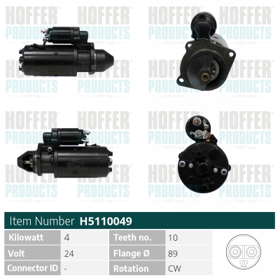 HOFH5110049, Anlasser, Starter, HOFFER, 0001816006, 1516719, 51262017095, 51262017119, A0001816006, 51262017140, 51262017153, 51262017191, 51262017215, 51262019119, 51262019140, 0001368016, 020380, 10269, 11011290, 11130537, 111640, 12130239, 13130, 1552SP, 182335, 19024264, 30115N, 33550, 451091, 455532, 471281068, 48971, 5110049, 671001104