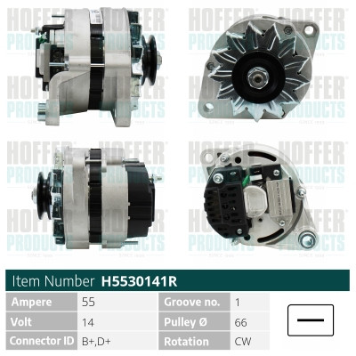 HOFH5530141R, Lichtmaschine, HOFFER, 4424346, 4478678, 46231760, 46446292, 5920974, 5960287, 5960292, 5962647, 5972197, 5976915, 7552284, 7565560, 7575998, 77323410, 77338410, 77340410, 77340411, 77523410, 0120489020, 063305020010, 112719, 20104901BN, 2030109.0, 210295, 30129RI, 32033890, 433059, 46033890, 471290742, 4G1031