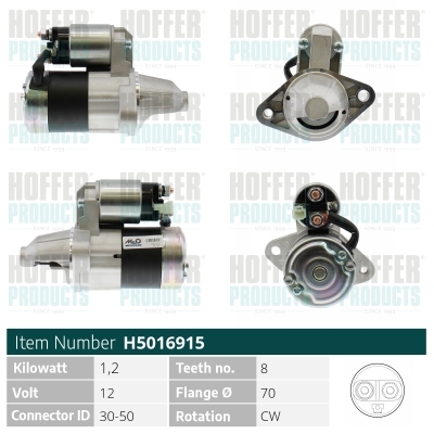 HOFH5016915, Startér, Startér, HOFFER, 5153708950, QD1268, QD1268B, 040046144, 20415441, 256235M, 410.509.082.200, 471280559, 5016915, EAA123804, H5016915, REC6038144, S12-0884, 040046144OEM, 20415441OE, 5016915G, REC6038144.1, S12GN0884, 6038144, S12GN0884A2, 6038144.1, CST38144, CST38144AS, CST38144GS, CST38144KS