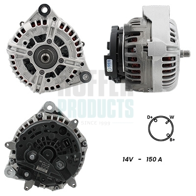 HOFH5510754G, Alternator, HOFFER, 87452821, 87740116, 0124615041, 114825, 12714, 12714N, 471290945, 5510754G, 8EL015643-121, 9947210F, A0713S, A12-1067, CAL10463, H5510754G, 0124615051, 12714R, 635534150, A12BH1067, CAL10463AS, 1340000BO, 90156642, CAL10463GS, CAL10463KS, CAL10A55GS