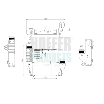 HOF995112, Charge Air Cooler, HOFFER, 0003637170, 03637170, 3637170, 9675627980, SU001A9204, 09675627980, 30924, 351319205330, 40004385, 432760101, 468I0122, 595104, 672020, 706.039, 818290, 8ML366340-721, 96380, 98SKV041, 995112, BSG70-535-008, CI662000S, CNG-CT-022, P4220102, SKICC-0890237, WG1724168, 822927, H995112, WG1794059