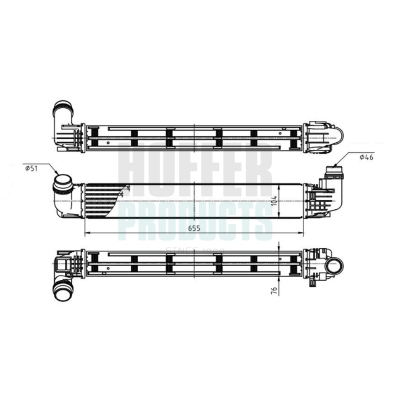 HOF995210, Charge Air Cooler, HOFFER, 8200880552, 15004009, 30357, 351319205360, 432760191, 468I0199, 595200, 818228, 96533, 995210, BSG75-535-007, CI496000S, CNG-RE-010, R4220112, SKICC-0890314, V46-60-0009, WG1723910, 822940, H995210, WG1794020
