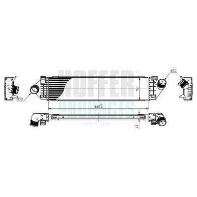 HOF995234, Charge Air Cooler, HOFFER, 1423852, 1429406, 1594851, 1742060, 1746975, 30671324, 31338471, 6G919L440AF, 6G919L440FB, 6G919L440FC, 6G919L440FD, 6G919L440FE, 18004366, 30515, 351319204270, 432760214, 468I0019, 595224, 672029, 818246, 8ML366340-391, 96560, 98SKV178, 995234, BSG30-535-007, CI190000P, CNG-FR-021, F4220102, SKICC-0890018, V25-60-0022